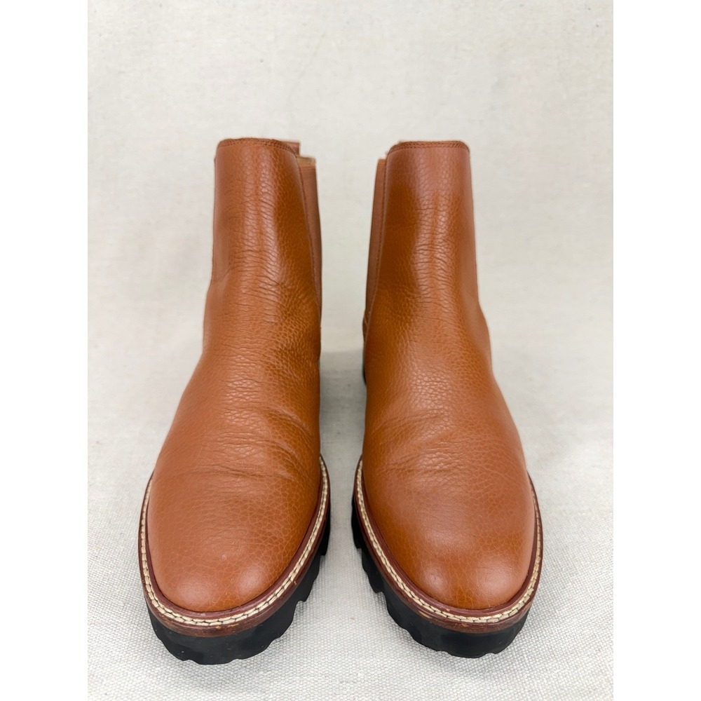 Madewell The Carina Boot English Saddle Brown Pebbled Leather‎ Lug Chelsea Boots - Picture 3 of 12